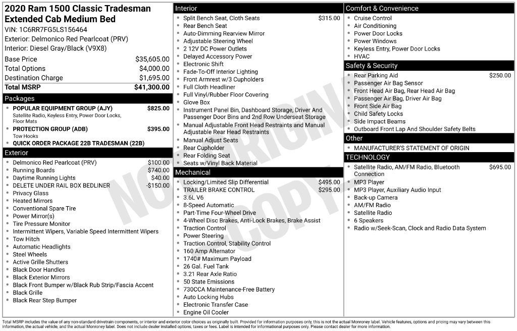 2020 RAM 1500 Classic Tradesman