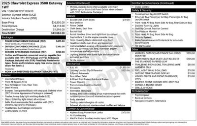 2025 Chevrolet Express Cutaway 3500 1WT