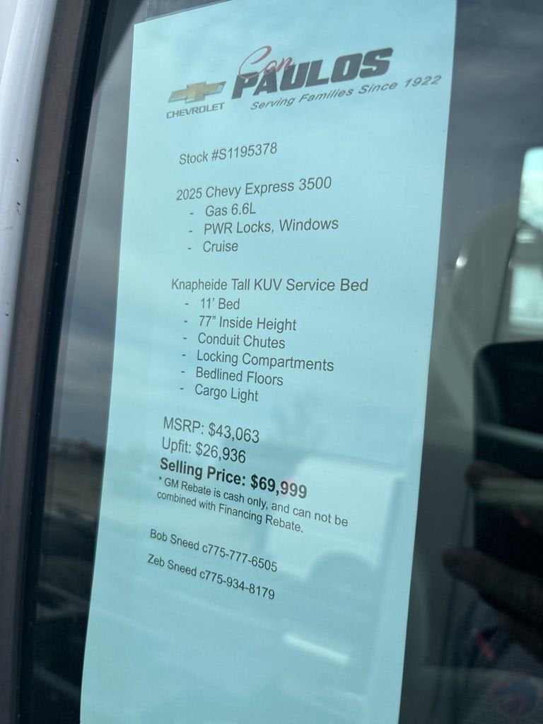 2025 Chevrolet Express Cutaway 3500 1WT