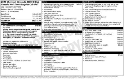 2025 Chevrolet Silverado 3500 HD Chassis Cab Work Truck