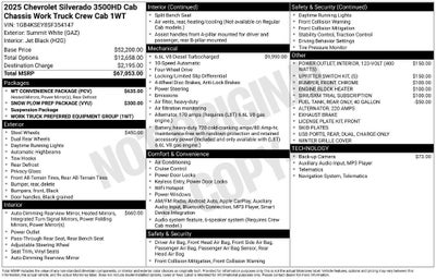 2025 Chevrolet Silverado 3500 HD Chassis Cab Work Truck