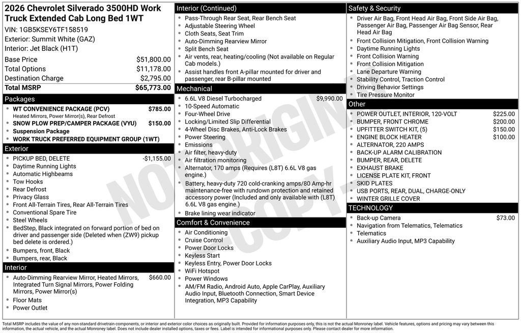 2026 Chevrolet Silverado 3500 HD WT