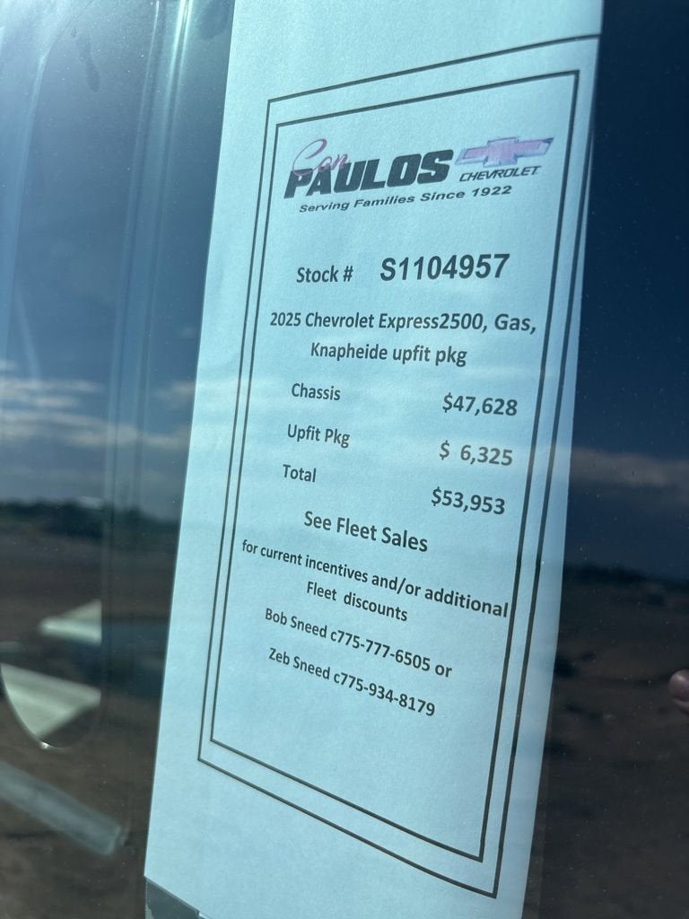 2025 Chevrolet Express Cargo 2500 WT