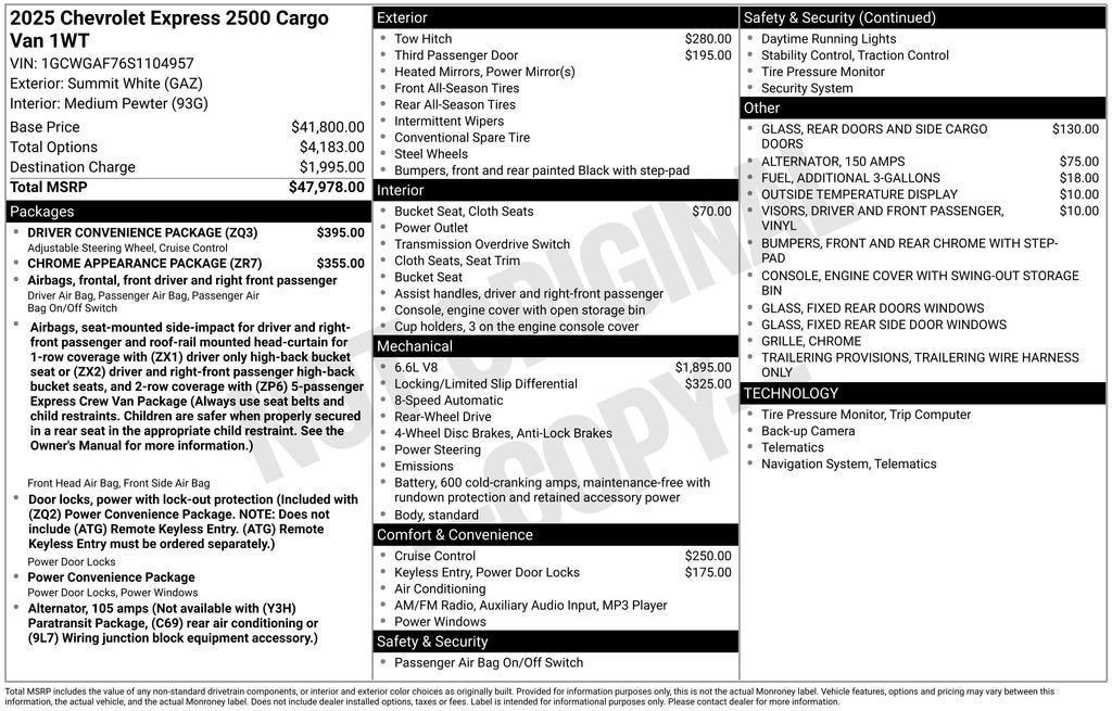 2025 Chevrolet Express Cargo WT