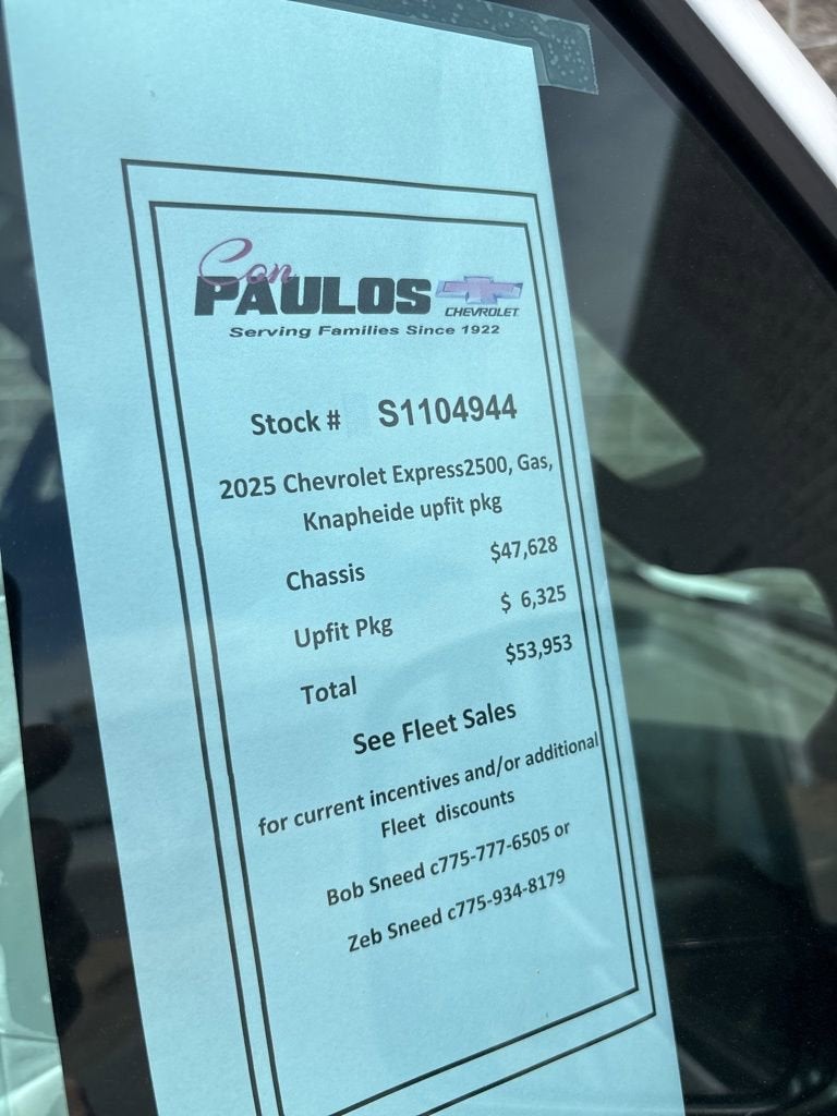 2025 Chevrolet Express Cargo 2500 WT