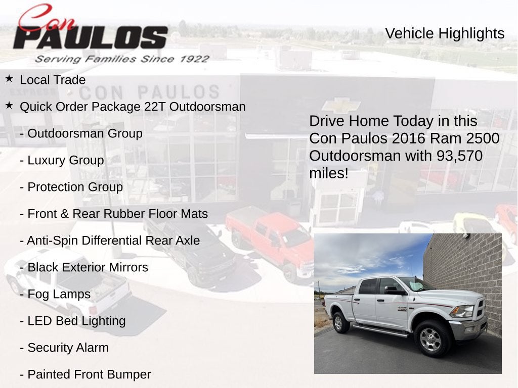 2016 RAM 2500 Outdoorsman