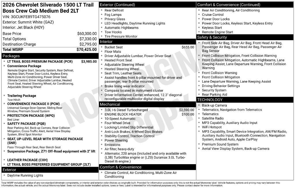 2026 Chevrolet Silverado 1500 LT Trail Boss