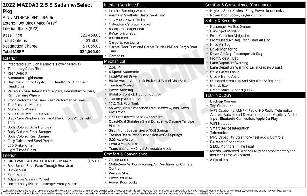 2022 Mazda Mazda3 Sedan Select
