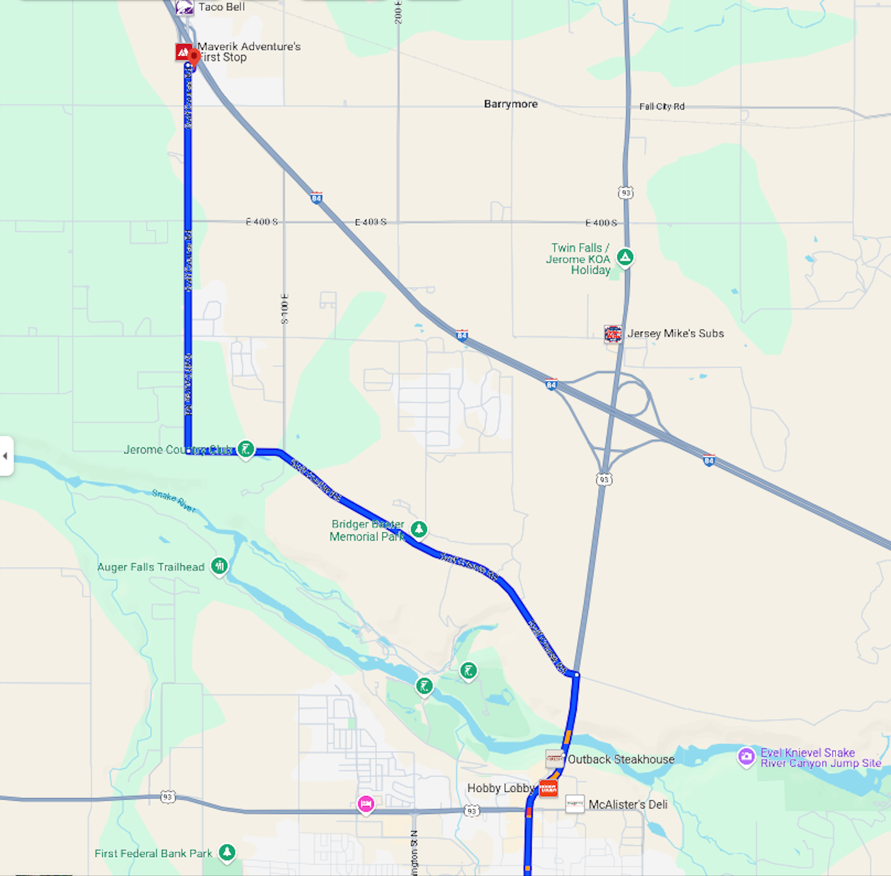 Twin Falls Directions